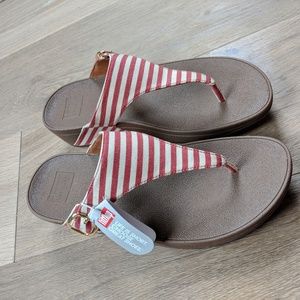 Fitflop Sandals "The Skinny" in red stripe size 8